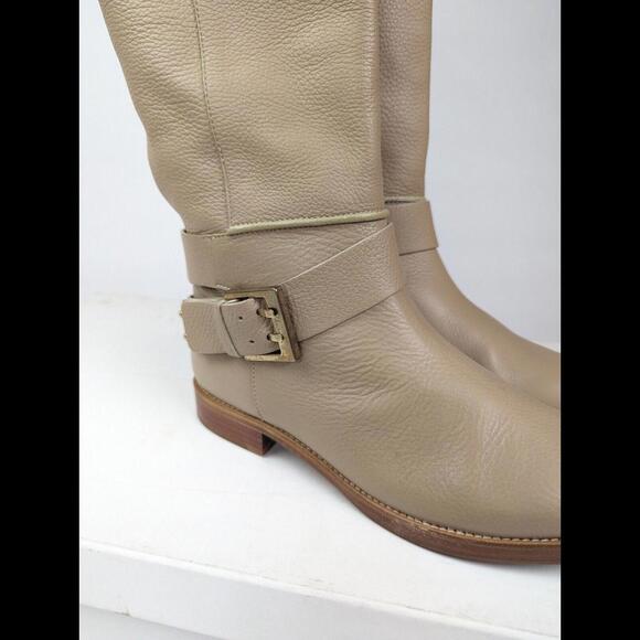 [SOLD] CHLOE Sz EU39 US9 Knee High Riding Boots Prince Leather Cream Pull On - Picture 3 of 15